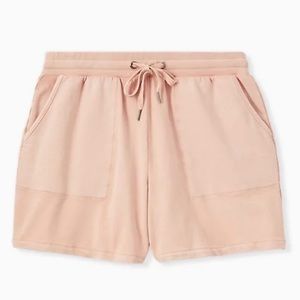 Torrid Drawstring Mid Short - Terry Light Pink Plus Size Woman’s Shorts